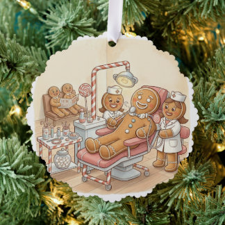 Personalized Gingerbread Dentist Christmas Card Ornament Karte