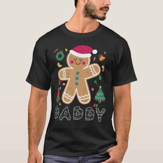 Personalized Gingerbread Family Christmas Pajamas  T-Shirt (Vorderseite)