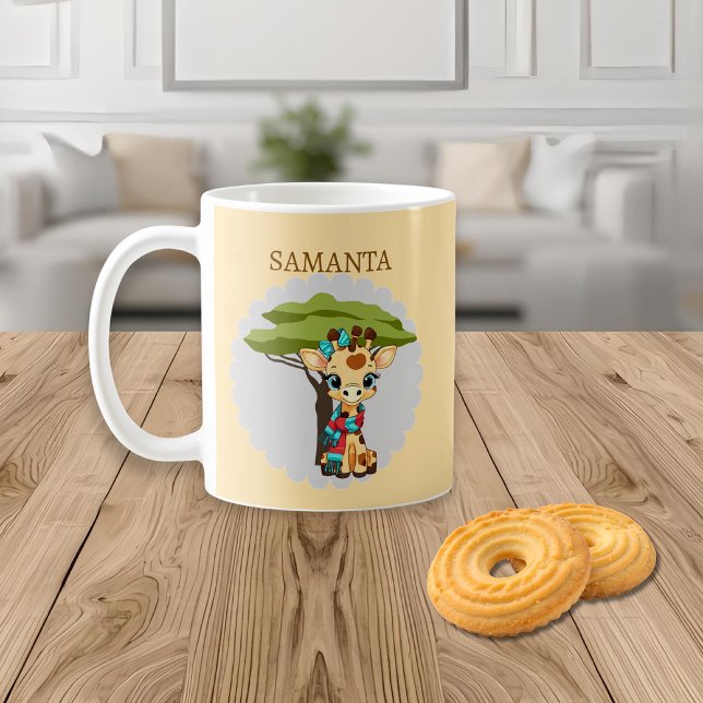  Personalized Giraffe in the Savanna Mug Kaffeetasse (Von Creator hochgeladen)