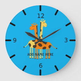 Personalized Giraffe Large Clock Große Wanduhr