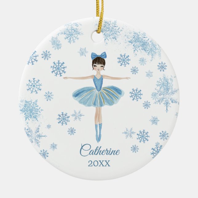 Personalized Girl Ballet Nutcracker Birthday  Keramik Ornament (Vorne)