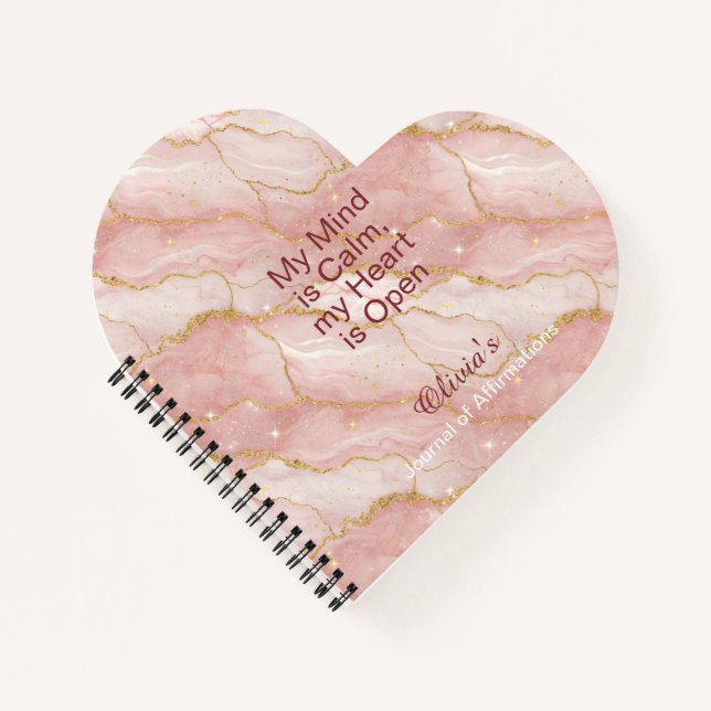 Personalized Glitter Positive Quotes Journal Notizbuch (Vorderseite)