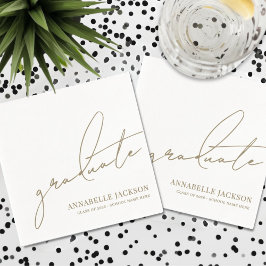 Personalized Gold Graduation Serviette
