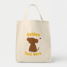 Personalized Golden Doodle Dog Tote Bags