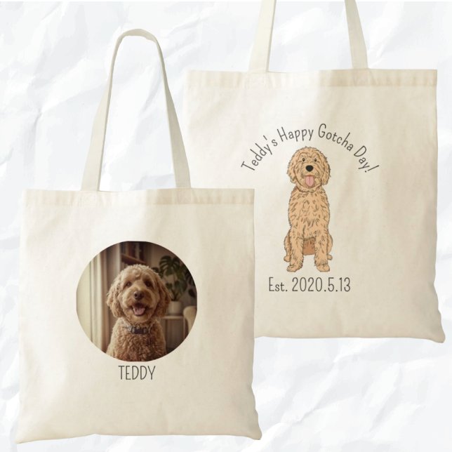 Personalized Golden Doodle Happy Gotcha Day Tragetasche (Von Creator hochgeladen)