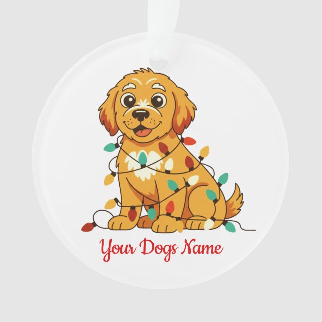 Personalized Golden Retriever Acrylic Ornament (Vorderseite)