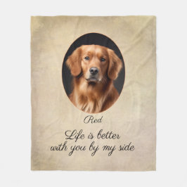 Personalized Golden Retriever by My Side Fleecedecke