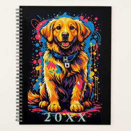 Personalized Golden Retriever Color Splash Planner Planer