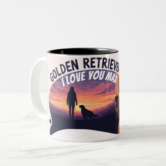 Personalized Golden Retriever Mom Mug - Custom Zweifarbige Tasse (Vorderseite Links)