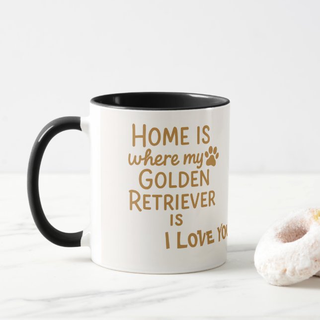 Personalized Golden Retriever Mom Mug - CustomName Tasse (Mit Donut)