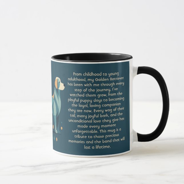 Personalized Golden Retriever Mug Custom Text Tasse (Rechts)