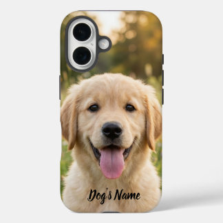 Personalized Golden Retriever Photo and Name  iPhone 16 Hülle