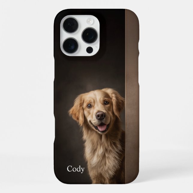 Personalized Golden Retriever Portrait iPhone Hülle (Rückseite)