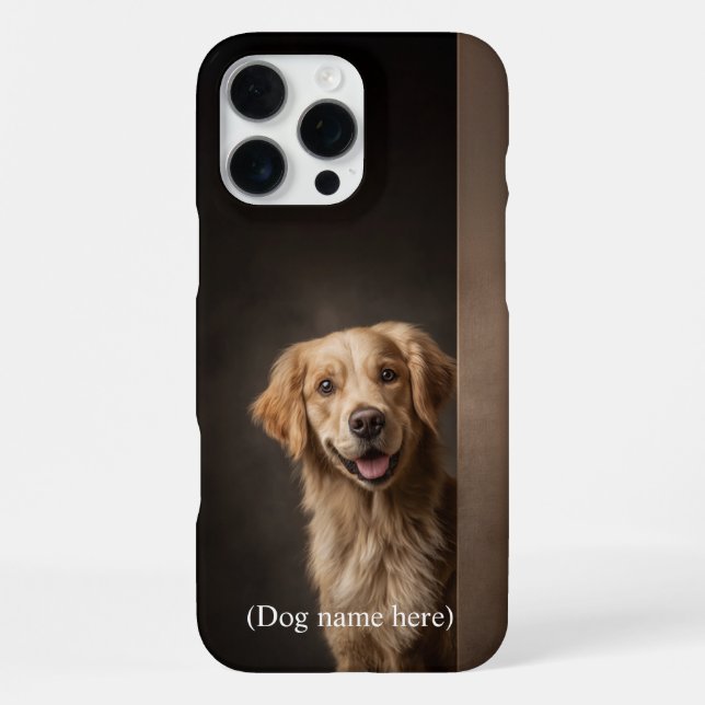 Personalized Golden Retriever Portrait iPhone Hülle (Rückseite)