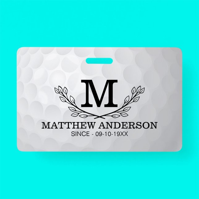 Personalized Golf Ball Pattern Name Monogram Age Ausweis (Von Creator hochgeladen)