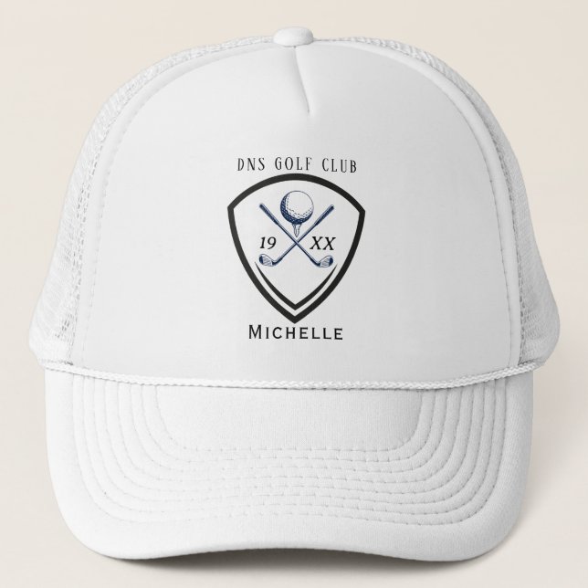 Personalized Golf Club Name Classic Trucker Hat Truckerkappe (Vorderseite)