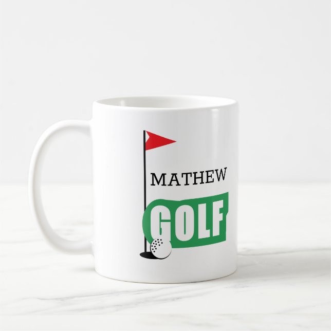 Personalized Golf Coffee Mug Kaffeetasse (Links)