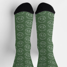 Personalized Golf Monogram Pattern green Socken