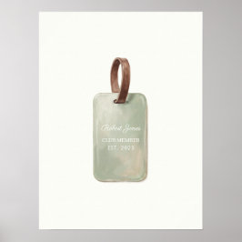 Personalized Golf Name Tag Wall Art Poster