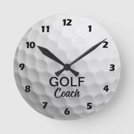 Personalized Golfing Coach Runde Wanduhr