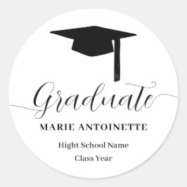 Personalized Graduate Cap and Tassel Graduation Runder Aufkleber
