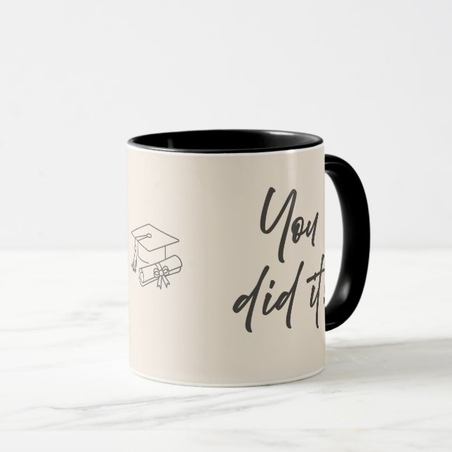 Personalized Graduate Mug – Elegant Script Style Tasse (VorderseiteRechts)