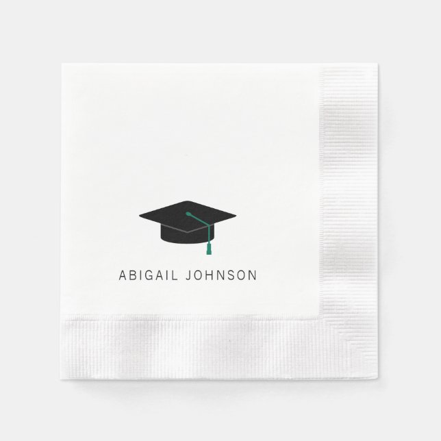 Personalized Graduation Cap Coined Paper Serviette (Vorderseite)
