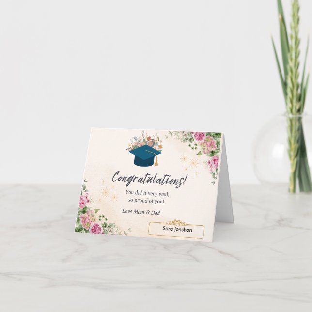 Personalized Graduation Cards & Gifts Dankeskarte (Vorderseite)