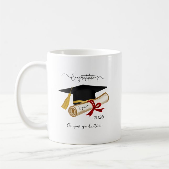 Personalized Graduation Congratulations Kaffeetasse (Links)