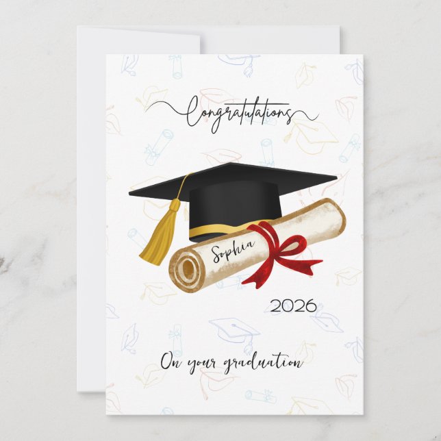 Personalized Graduation Congratulations Karte (Vorderseite)