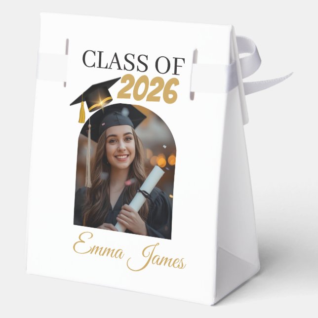 Personalized Graduation Favor Bags Class of 2026 Geschenkschachtel (Rückseite)