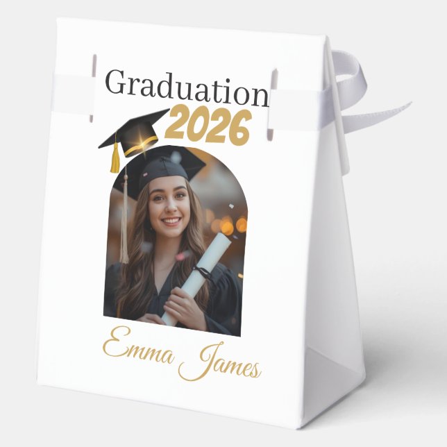 Personalized Graduation Favor Bags Class of 2026 Geschenkschachtel (Rückseite)
