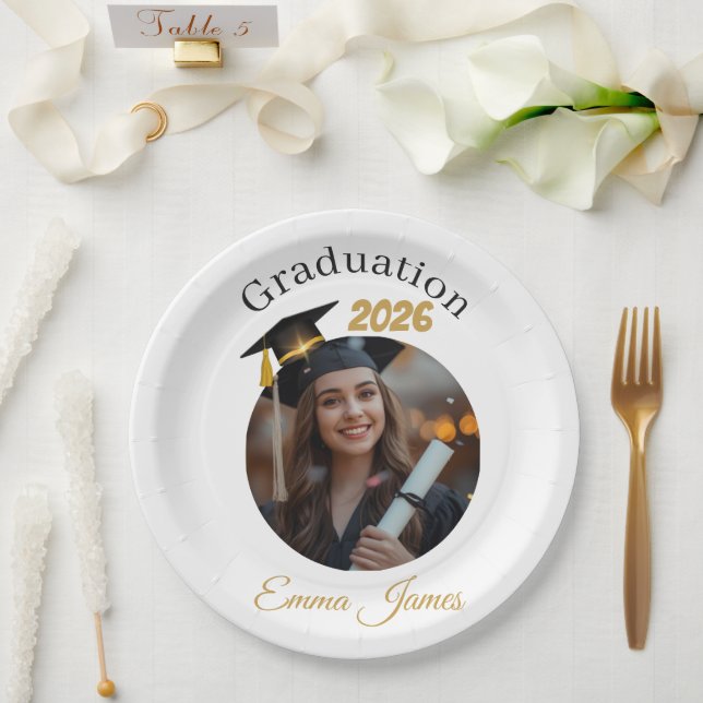 Personalized Graduation Paper Plates Class of 2026 Pappteller (Hochzeit)