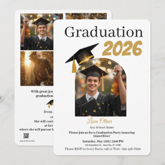 Personalized Graduation Party Photo Invitation Feiertagskarte