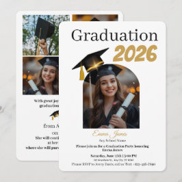 Personalized Graduation Party Photo Invitation Feiertagskarte