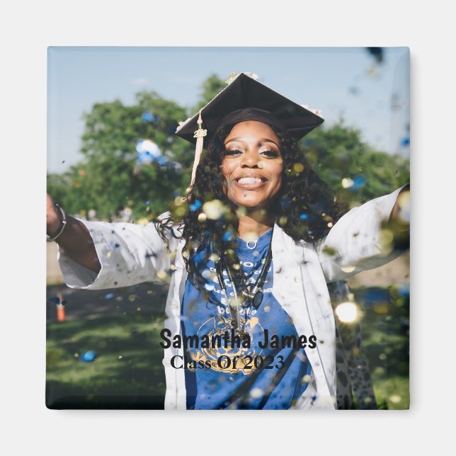Personalized Graduation Photo and Name Magnet (Vorne)
