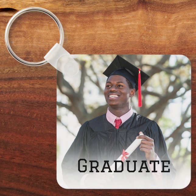Personalized Graduation Photo Keepsake Memory Gift Schlüsselanhänger (Vorderseite)