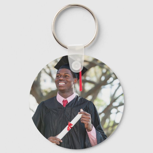 Personalized Graduation Photo Keepsake Memory Gift Schlüsselanhänger (Vorderseite)