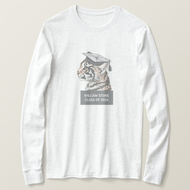 Personalized Graduation T-Shirt | Tiger Grad (Design vorne)