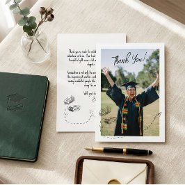 Personalized Graduation Thank You Card with Photo Dankeskarte