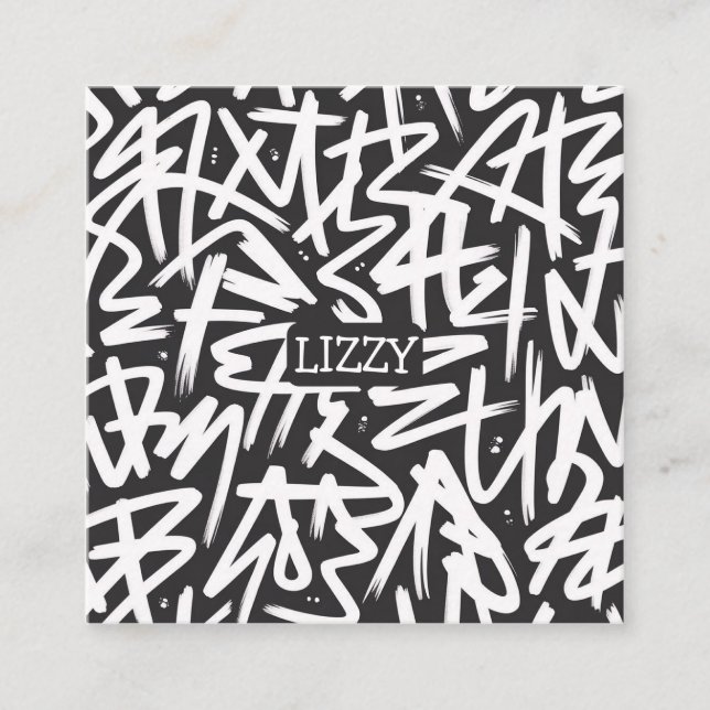 Personalized Graffiti Name Pattern — Custom Urban Begleitkarte (Vorderseite)