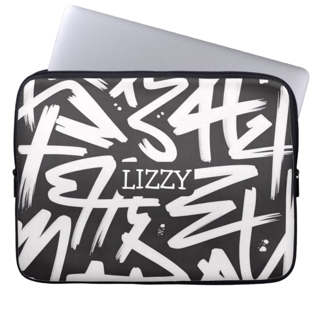Personalized Graffiti Name Pattern — Custom Urban Laptopschutzhülle (Vorderseite)
