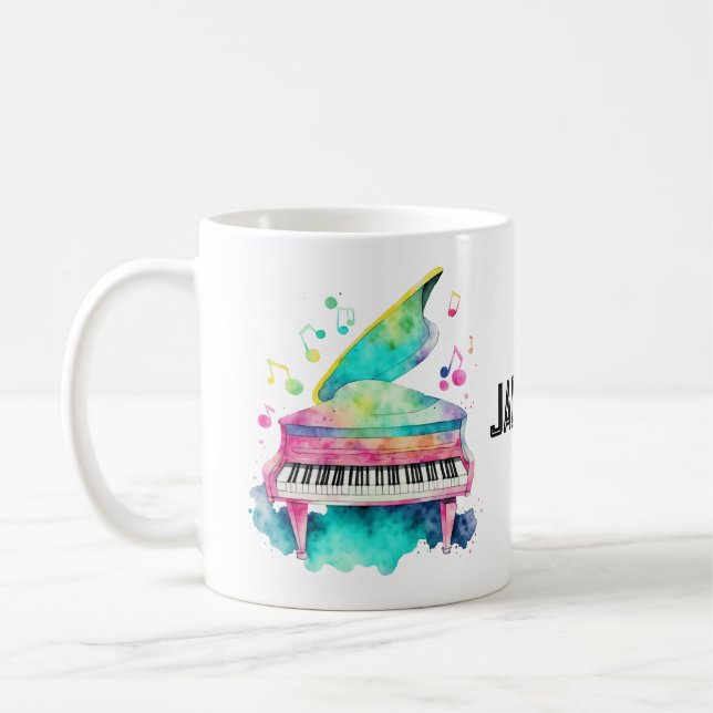 Personalized Grand Piano Mug – Custom Name  Kaffeetasse (Links)