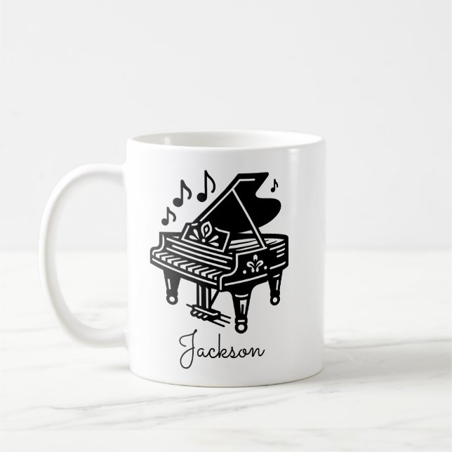 Personalized Grand Piano Mug – Custom Name  Kaffeetasse (Links)
