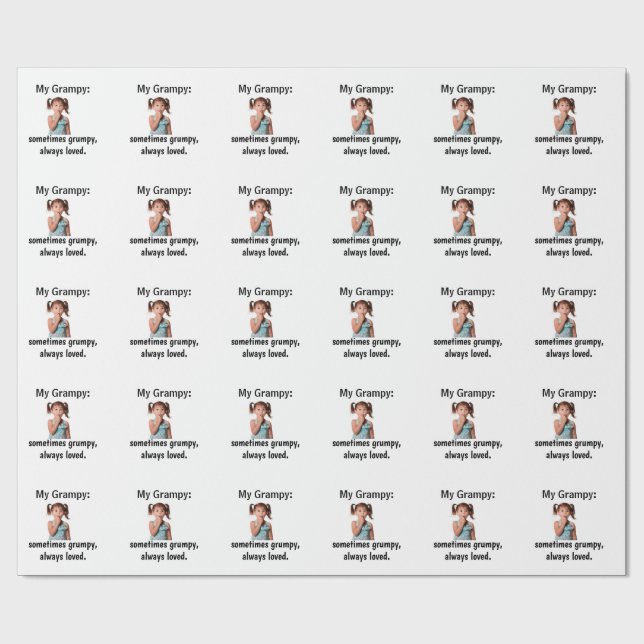 Personalized Granddaughter Grandpa Photo  Geschenkpapier (Flach)