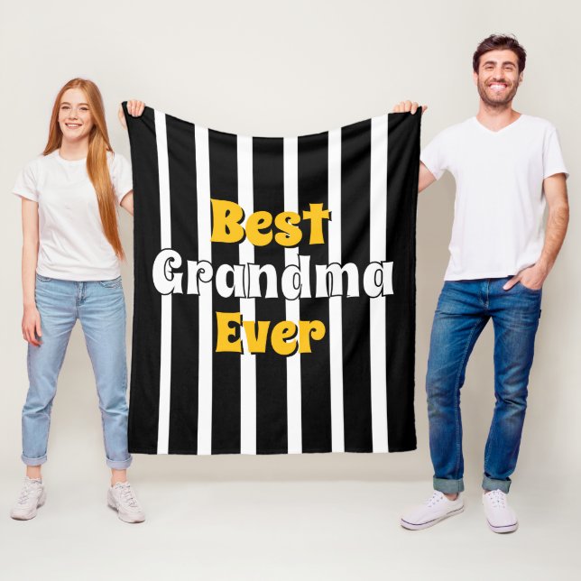 Personalized grandma black &white stripes fleecedecke (Beispiel)