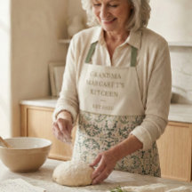 Personalized Grandma Kitchen Gift Botanical Green