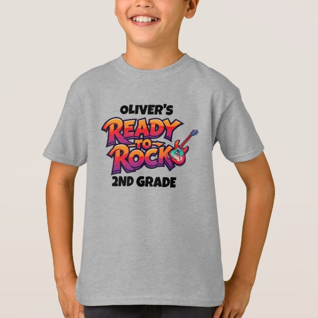 Personalized Graphic Kid T-shirt - Back To School (Vorderseite)