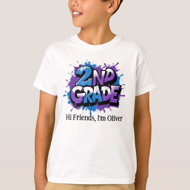 Personalized Graphic Kid T-shirt - Back To School (Vorderseite)