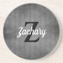 Personalized Gray Vintage Pinstripe Retro Monogram